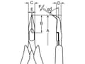 Miniatyrbilde 3 av 5: Bahco Spisstang, bøyd spiss 60°, 9 mm, 2,44 cm, 6,8 mm, Polypropylen (PP), Termoplast, Sort, Oransje, 130 mm