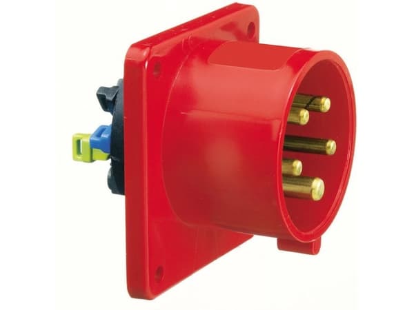 BALS CEE IndtagH6400V 32A 5 polet, rødindbygninglaippa 75x75 mm, Quick-connect®IP44, polyamidi