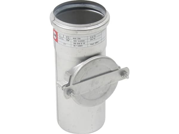 110 mm Rør med renseadgang rustfri AISI304/EN1.4301 Blücher