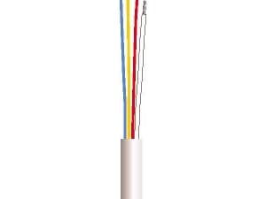 Alarmkabel, PVC8x0,22mm² hvidspole, kabeldiameter 4,9mm - (100 meter)