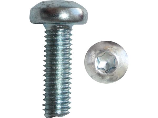 Gevindformende skruer M5x10 mm med panhoved og TX20 kærv, elforzinket, DIN 7500 - (500 stk.)