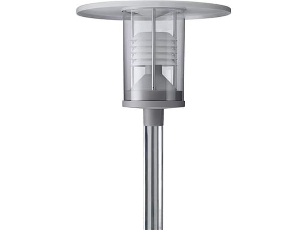 PHILIPS Grandeville LED-parkeringsarmatur 830, vit lamellskärmen, Ø250 mm, för Ø60/70 mm mast, aluminium, exkl. grått ljustak Ø600 mm.