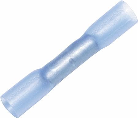 Samlemuffe krympbar blå fra 1,04mm² til 2,63mm², Kan anvendes til klasse 5 kabel. - (100 stk.)