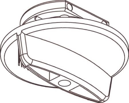 Global 1F Base GBA14-3 til krog XTAK11 2 mm, hvid