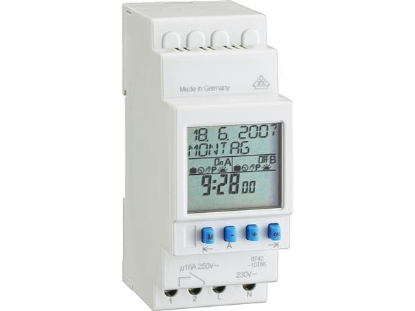Växelklocka digital dag/vecka, 1 kanal30 platser, 1 växel36mm, 230V, effektförlust 1,5, Programbar med NFC med appen (Save'n Carry)