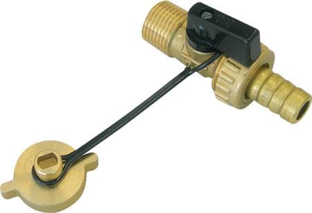 Bundstophane med 1/2" nippel og 1/2" slangeforskruning