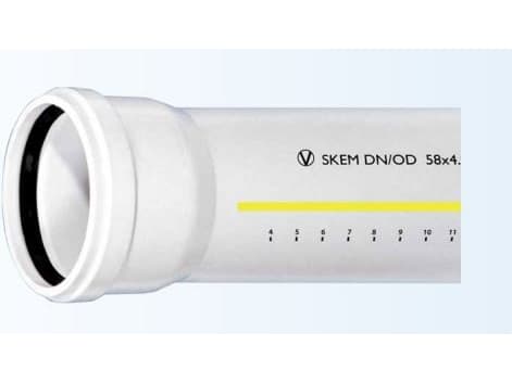 Skolan melua vähentävä putki 58-2000mm muhvilla varustettuna