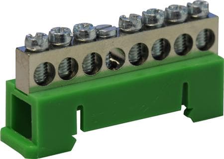 Jordanslutning 3x16 + 4x10 mm² för TS35 DIN-skena grön fot
