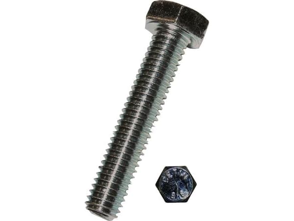 Dresselhaus 4001796161766, Trubbig skruv, Galvaniserad metall, M6, Helt gängad, Sexkantshuvud, Metallisk
