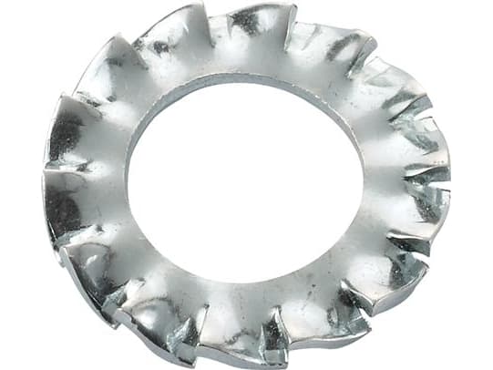 DRESSELHAUS Tandskive 6 mm DIN 6798 AZ elforzinket indvendig 6,4 mm, udvendig 11,0 mm - (100 stk.)