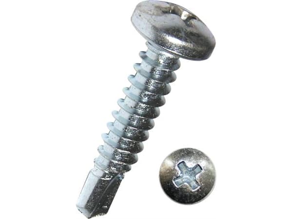 DRESSELHAUS Pladeskrue 3,5x16 mm DIN 7504 med borespids, elforzinketpanhoved og phillips kærv PH2 - (100 stk.)
