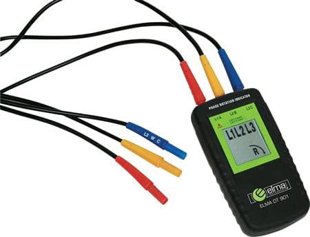 ELMA INSTRUMENTS Fasefølgetester medstort tydeligt LCD display.