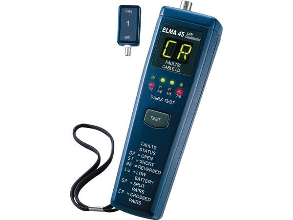 ELMA INSTRUMENTS Lantester for UTP/Coaxtest kabellængde: 1,2-150mstik: RJ-45, BNC