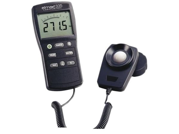 ELMA INSTRUMENTS Luxmeter 1335 måleområde fra 0 till 400.000 lux. Alsidigt luxmeter for korrekt måling ved mange typeper lys også LED