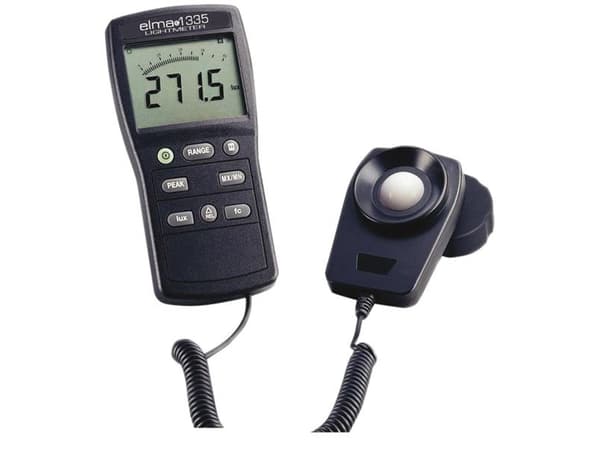 ELMA INSTRUMENTS Luxmeter 1335 måleområde fra 0 till 400.000 lux. Alsidigt luxmeter for korrekt måling ved mange typeper lys også LED