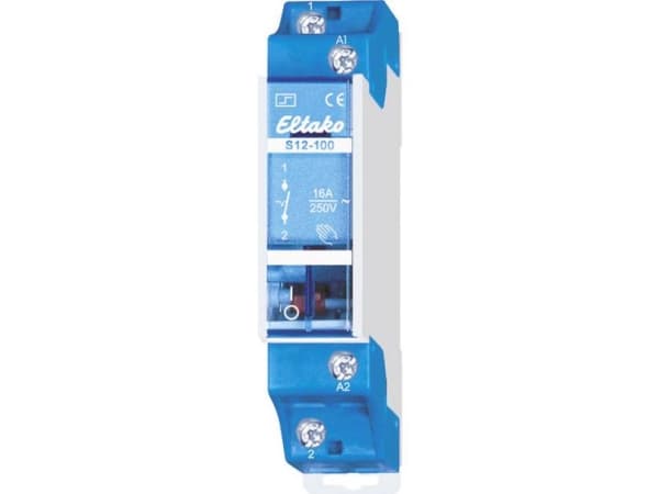 Strømstødskontakt DIN-skinne Eltako S12-100-12V DC 1 x sluttekontakt 12 V 10 A 2300 W 1 stk 1 stk