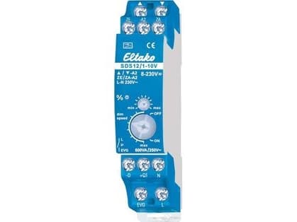 Eltako SDS12/1-10V, Dimmeaktuator, Montert med DIN-skinner, Blå, CE, 600 W, 8 - 230 V