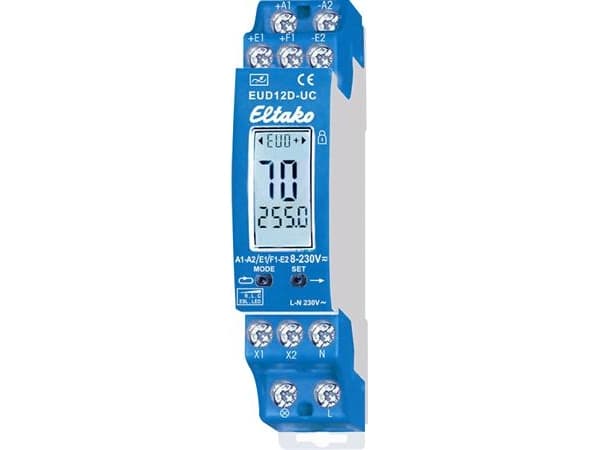 ELTAKO Multilysdæmper 0-400W (R,L,C,ESL,LED)central tænd/sluk 12-230V AC/DCdæmp fra 1Wdin-skinne, 18mm bred