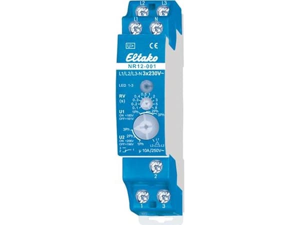 Eltako NR12-001-3X230V, Blå, CE, 180 - 250 V, 50 hz, 10 A