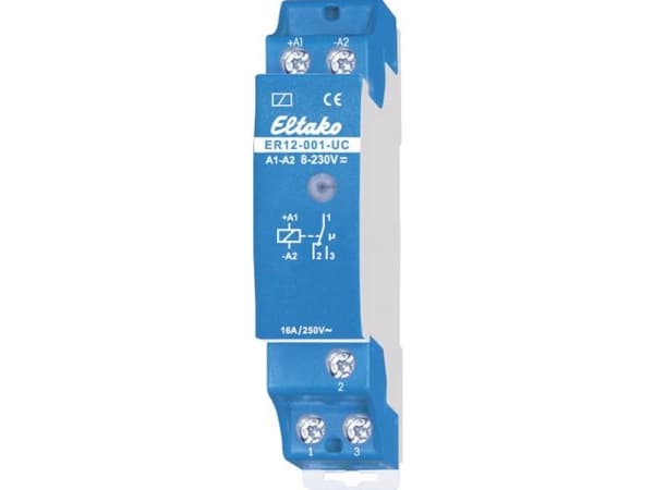 Eltako ER12-001-UC, Sininen, Valkoinen, -20 - 50 °C, 250 V, 16 A, 10 - 230 V