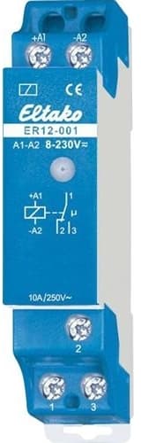 Eltako ER12-001-UC, Sininen, Valkoinen, -20 - 50 °C, 250 V, 16 A, 10 - 230 V