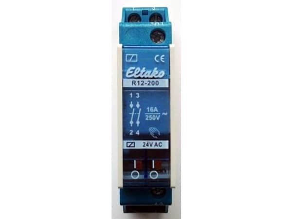 ELTAKO Installationsrelæ2 slutte, 16A, 24V ACdin-skinne 18mm bred