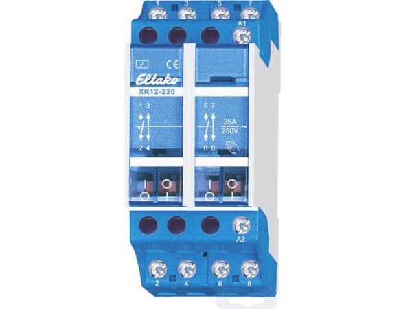 ELTAKO Installationsrelæ2 slutte + 2 bryde, 25A, 230V ACdin-skinne 36mm bred