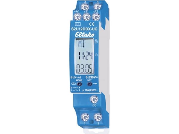 ELTAKO Contact Digital 18mm 2-kanavainen1+1 potentiaalivapaa rajakytkin 16AUC (Yleisjännite 8-230V AC/DC)