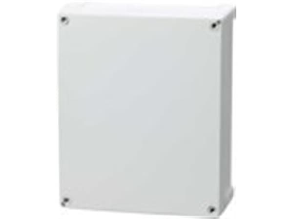 FIBOX Seinäkaappirasia ABS 289 x 239 x 107 mm harmaa RAL7035 harmaalla kannella IP65 halogeenivapaa tasaisella kannella tulostusta ja tarroja varten