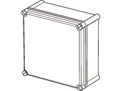FIBOX Kassalaatikon pohja EK polykarbonaatti 280 x 280 x 100 mm ilman laippa-aukkoja