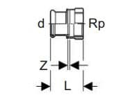 GEBERIT Transition ruostumaton 54-2 holkki / holkki mapresss