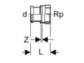 Pikkukuva 5 / 5: GEBERIT Transition ruostumaton 54-2 holkki / holkki mapresss