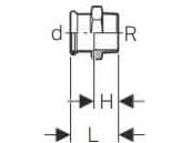 22 mm x 3/4" Övergång CUG-hylsa/nippel Mapress