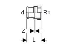 Siirtymäkouru Mapress 22-3/4'''' m/m t/kaasu