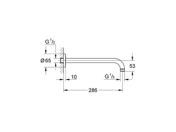 Grohe Rainshower 278mm Brs.arm - Kromattu. liitäntä 1/2 28576000