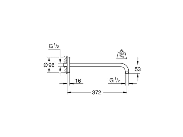 GROHE Rainshower, Kromfarget, 1 stykker