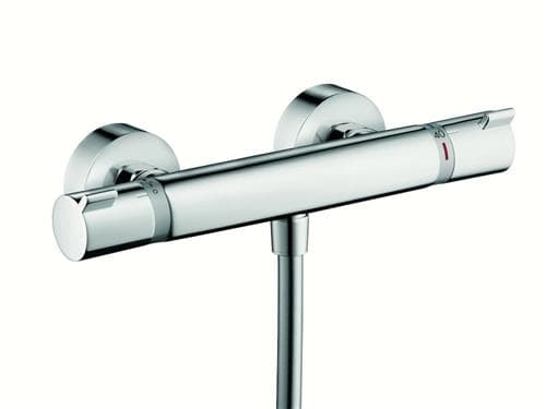 HANSGrohe Ecostat termostatarmatur med bruserafgang 1/2" ned samt forskruninger og rosetter