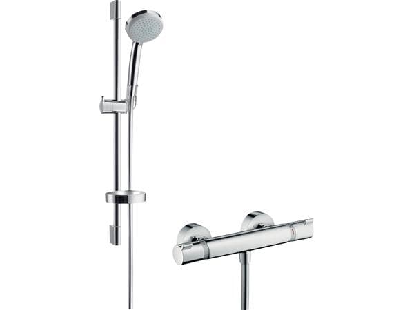 HANSGrohe Ecostat Comfort termostatarmatur inklusiv Croma 100 Vario brusesæt med 4 strålefunktioner