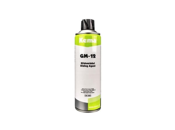KEMA Glidemiddel GM-12 500ml spraytil PVC rør, kabler, gummilisterfriktionsnedsættende