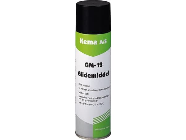KEMA Glidemiddel GM-12 500ml spraytil PVC rør, kabler, gummilisterfriktionsnedsættende