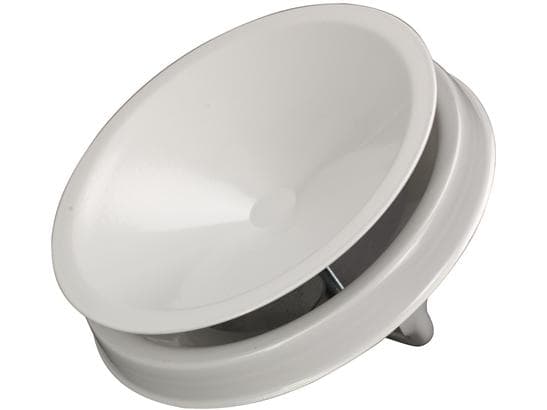 LINDAB Kontrolventil KIR100 (RAL9003) til indblæsning med afdækningsplade. Monteres i ventilramme VGL, VGU el. VGM.