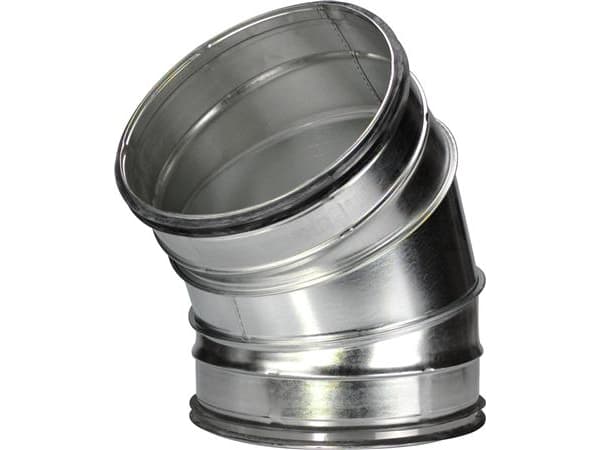 LINDAB Bøjning BFU 250 45. Falset, fremstillet af 3 segmenter. Passer i rør, nippelmål.