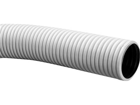 LINDAB InDomo flexslange LFPE 63, hvid, antistatisk, kan bøjes 90° ved bøjningsradius 150 mm. Passer udv. på Safe tilslutning, 1 rl.=50 m.