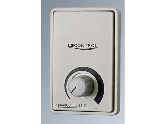 LS CONTROL Regulator ES30 / SpeedControl 15G, grå, 1,5A manuel, for Fuga (underlag og ramme er tilkøb). 230V AC/50 Hz, IP20. Mål 70x52x56 mm.