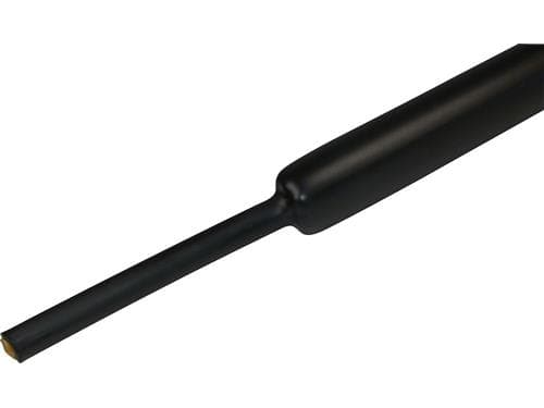 MELBYE Ohutseinäinen kutisteputkiMusta kutistesuhde Ø6/2mm liimalla, pituus 1M