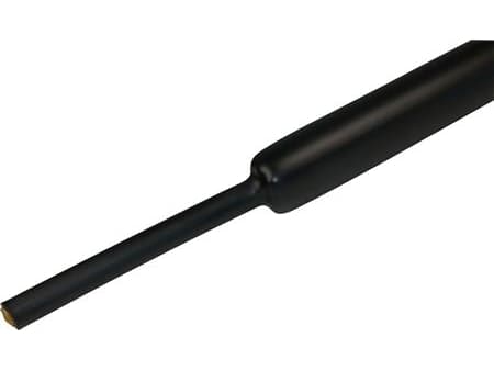 MELBYE Ohutseinäinen kutisteputkiMusta kutistesuhde Ø6/2mm liimalla, pituus 1M