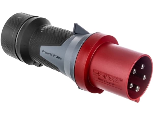 MENNEKES 13112, 5P, 6 h, Musta, Harmaa, Punainen, IP44, 400 V, 63 A