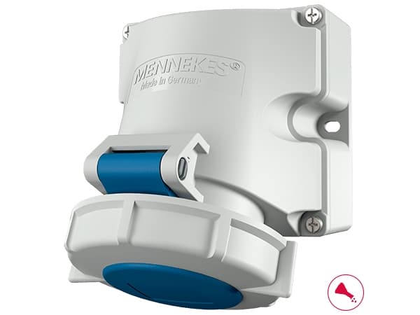 MENNEKES CEE seinäpistorasia 3-napainen 16A 230V IP67, H6 kello TwinCONTACT (ruuviton liitäntä)