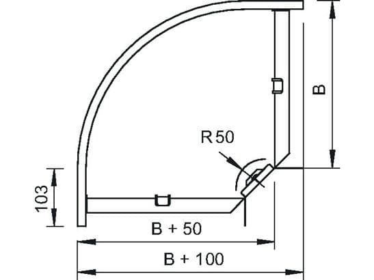 OBO Bettermann 90° kyynärpää RB 90 610 60x100 (6043216)