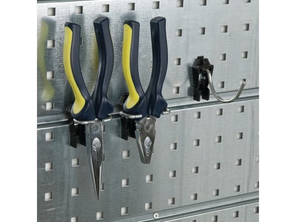 raaco 120982, Verktygshållare/ställ i perforerad masonit, Universal, Galvaniserat stål, Polyacetatharts, Stål, 1 styck, 1040 mm